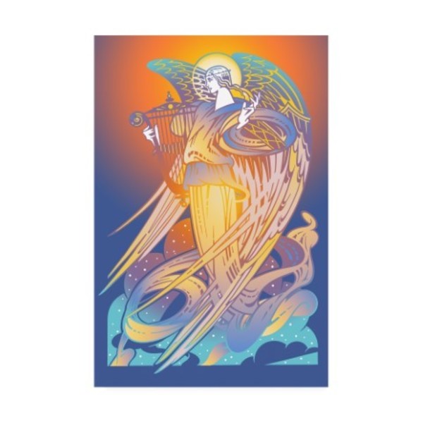 Trademark Fine Art David Chestnutt 'New Angel With Harp' Canvas Art, 12x19 ALI46720-C1219GG